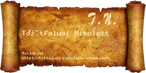 Tótfalusi Nikolett névjegykártya
