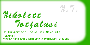 nikolett totfalusi business card