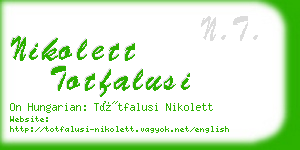 nikolett totfalusi business card